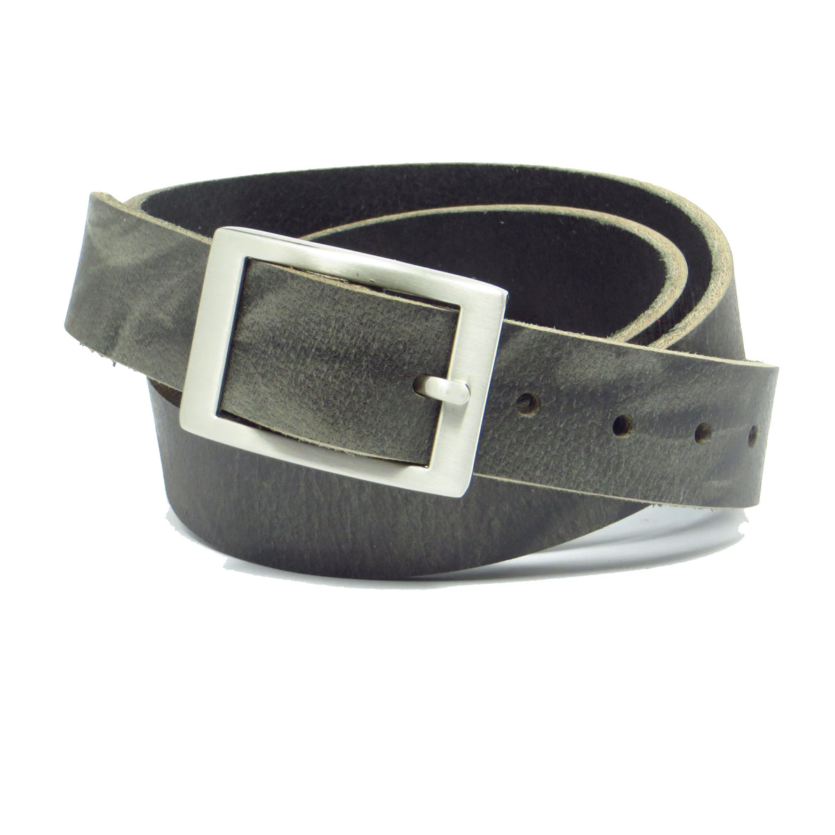Ledergürtel 3 cm breit grau Büffelleder