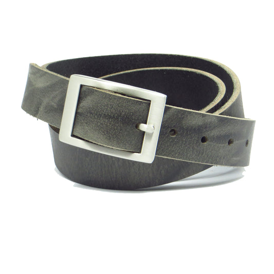 Ledergürtel 3 cm breit grau Büffelleder