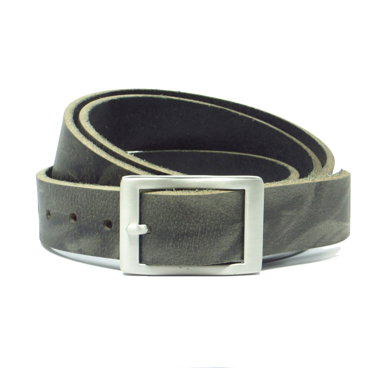 Ledergürtel 3 cm breit grau Büffelleder