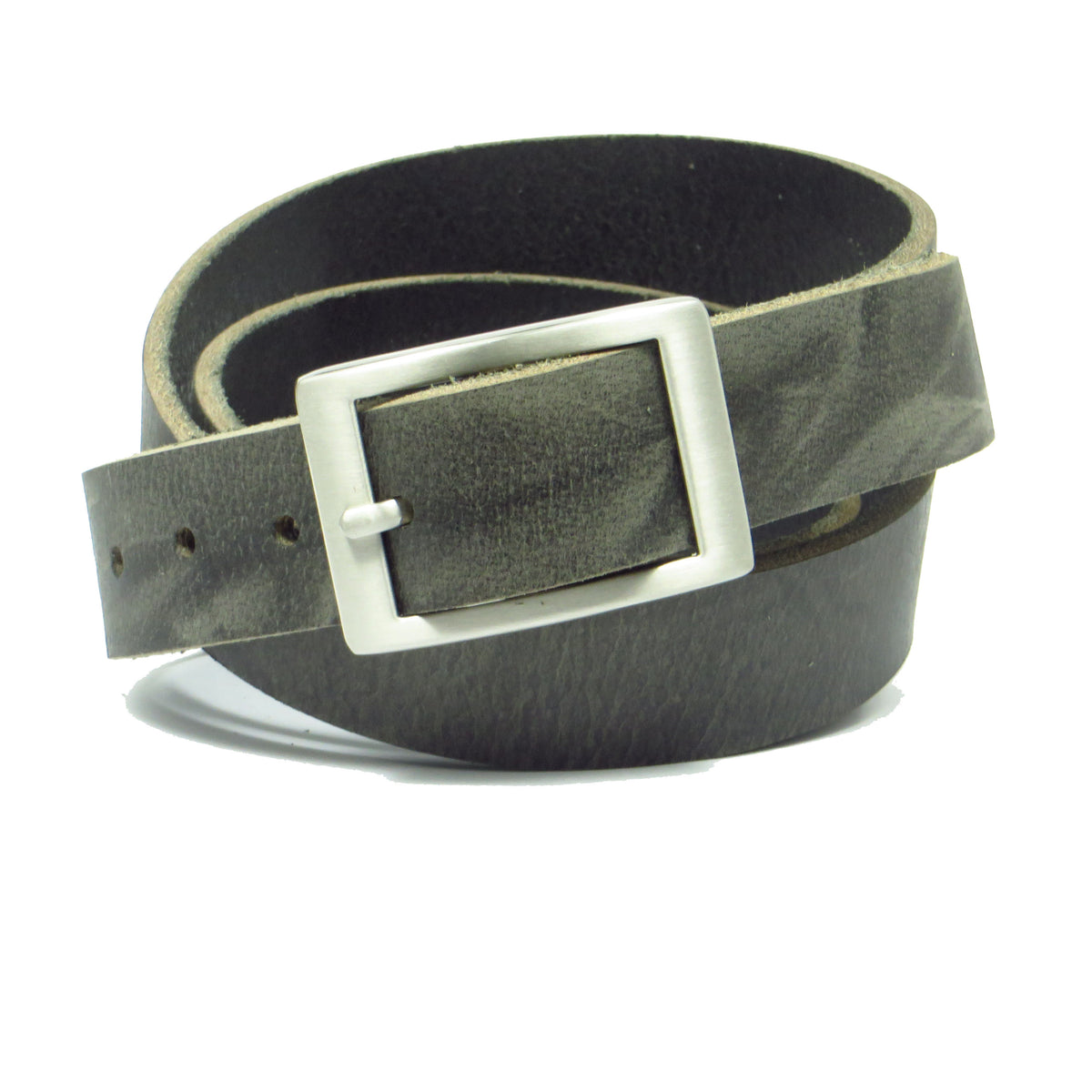 Ledergürtel 3 cm breit grau Büffelleder