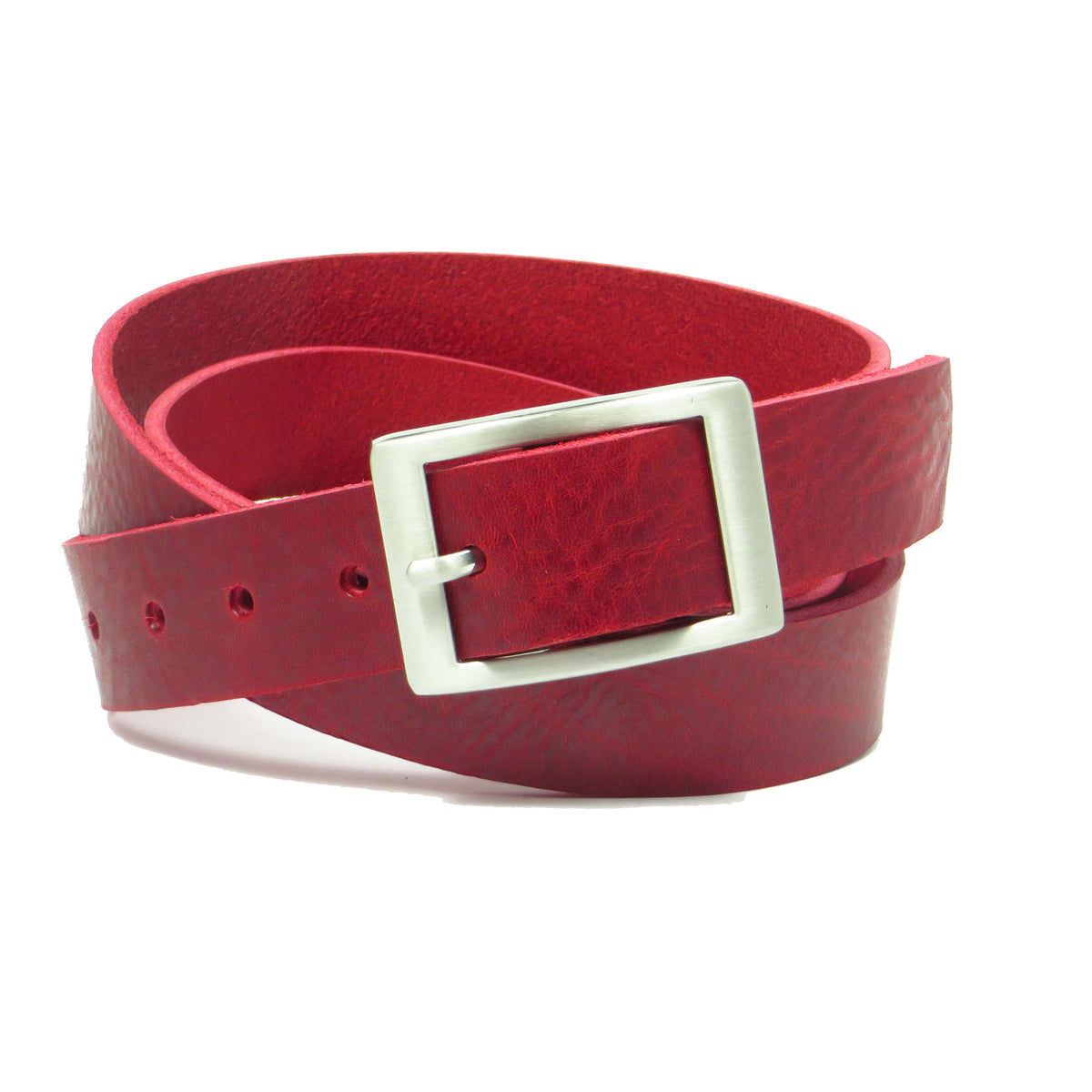 Ledergürtel 3 cm breit rot Rindsleder