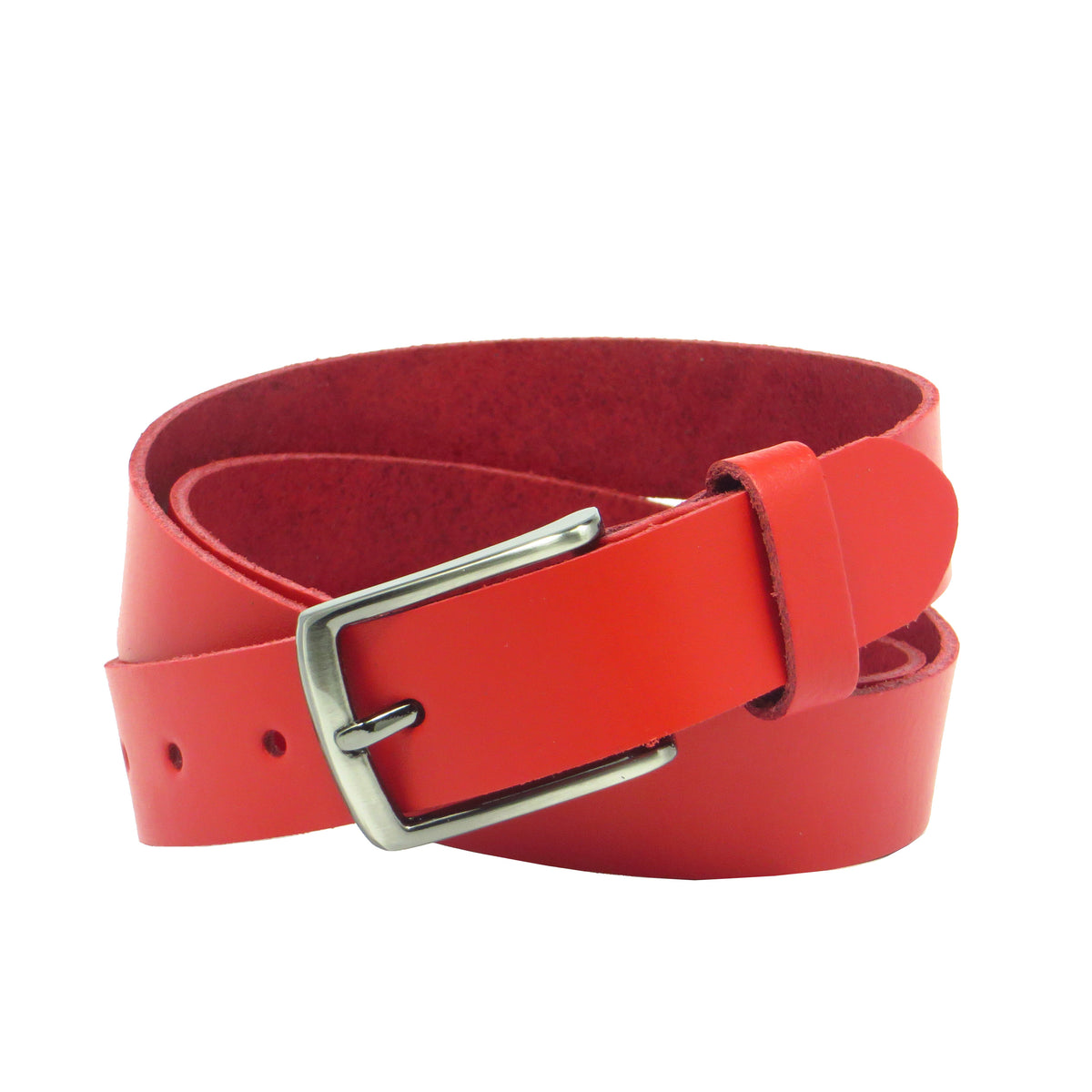 Ledergürtel 3 cm breit rot aus feinem Rindsleder