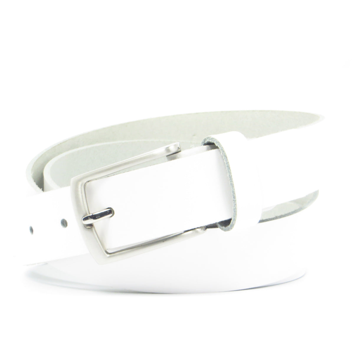 Ledergürtel 3 cm breit weiß aus feinem Rindsleder