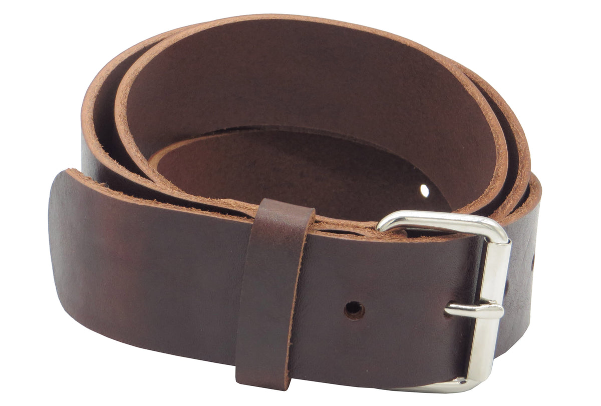 Übergröße Überlänge Ledergürtel Handwerkergürtel 4 cm breit dunkelbraun Rindsleder