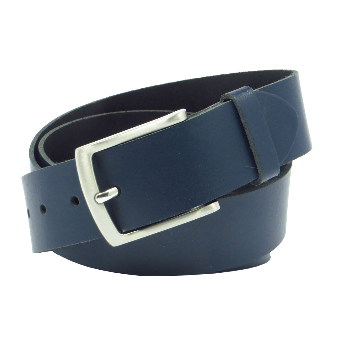 Ledergürtel 4 cm breit dunkelblau aus feinem Rindsleder