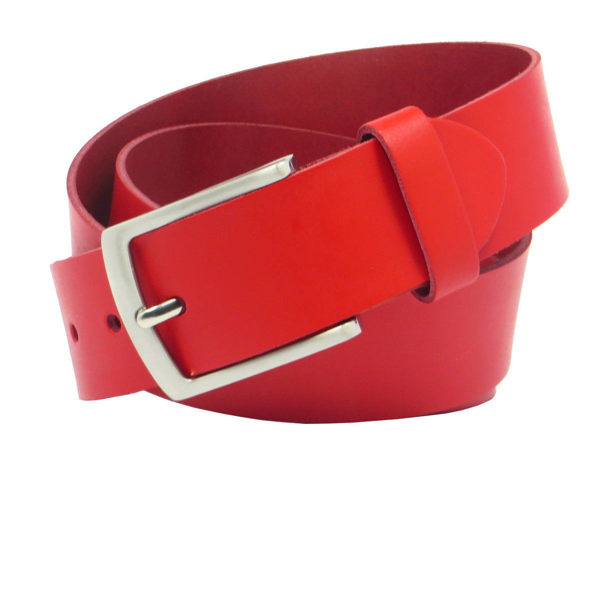 Ledergürtel 4 cm breit rot aus feinem Rindsleder