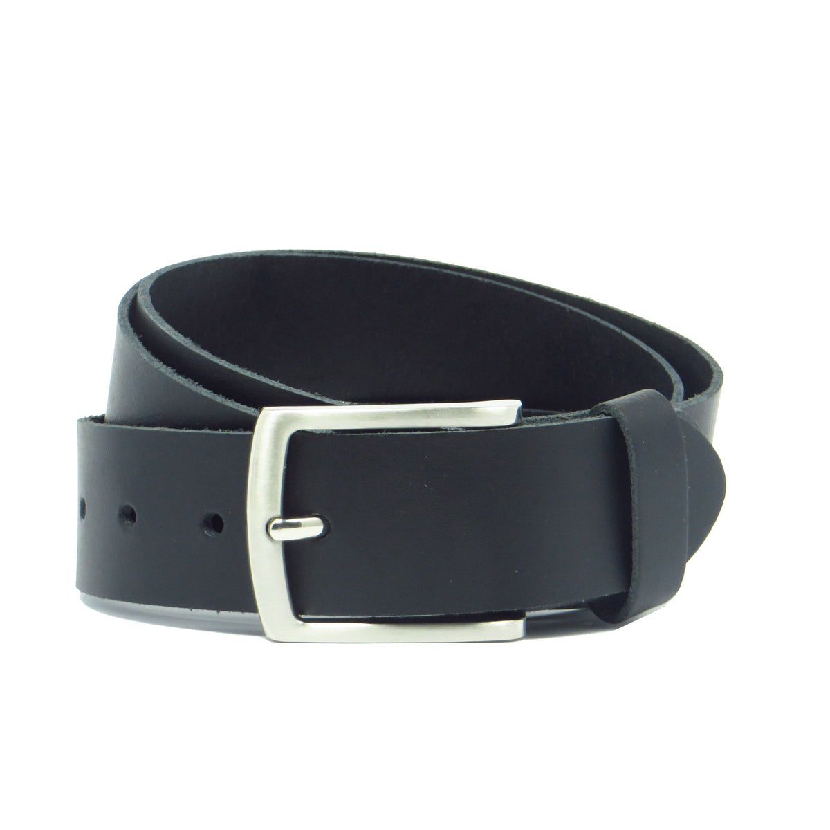 Ledergürtel 4 cm breit schwarz aus feinem Rindsleder