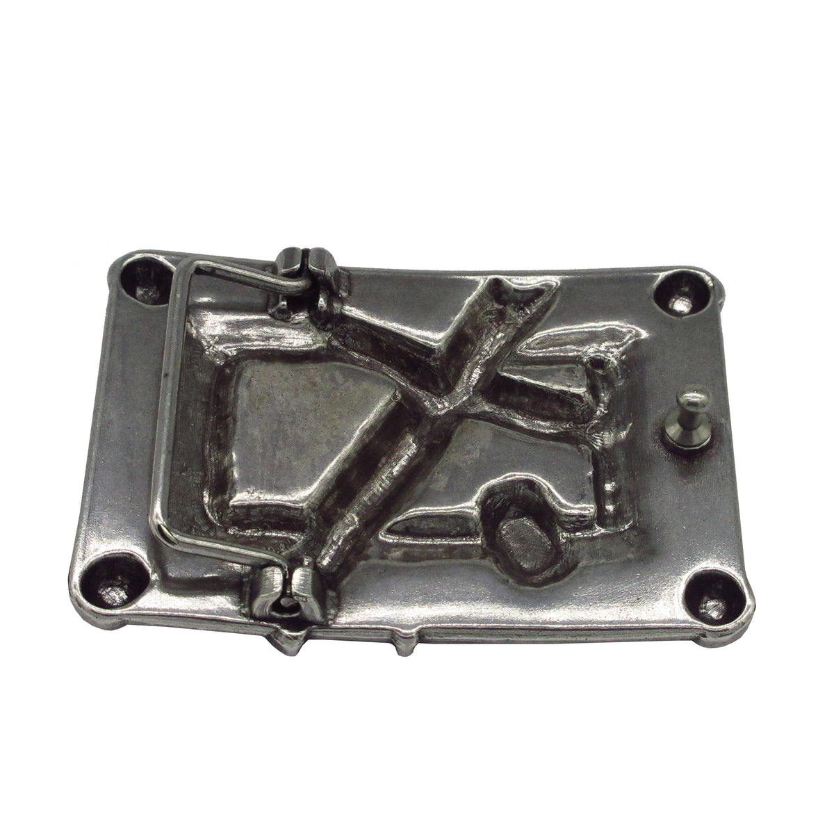 Gürtelschließe Gürtelschnalle Schnalle Buckle grau Silber für 4 cm breiten Gürtel