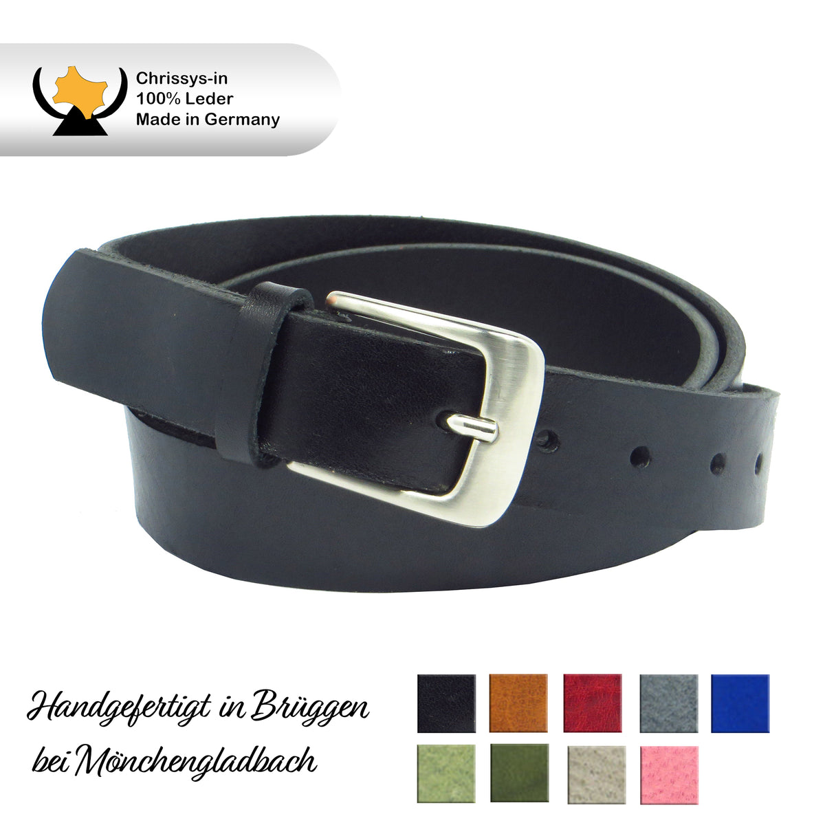 Ledergürtel aus Rindsleder 3cm