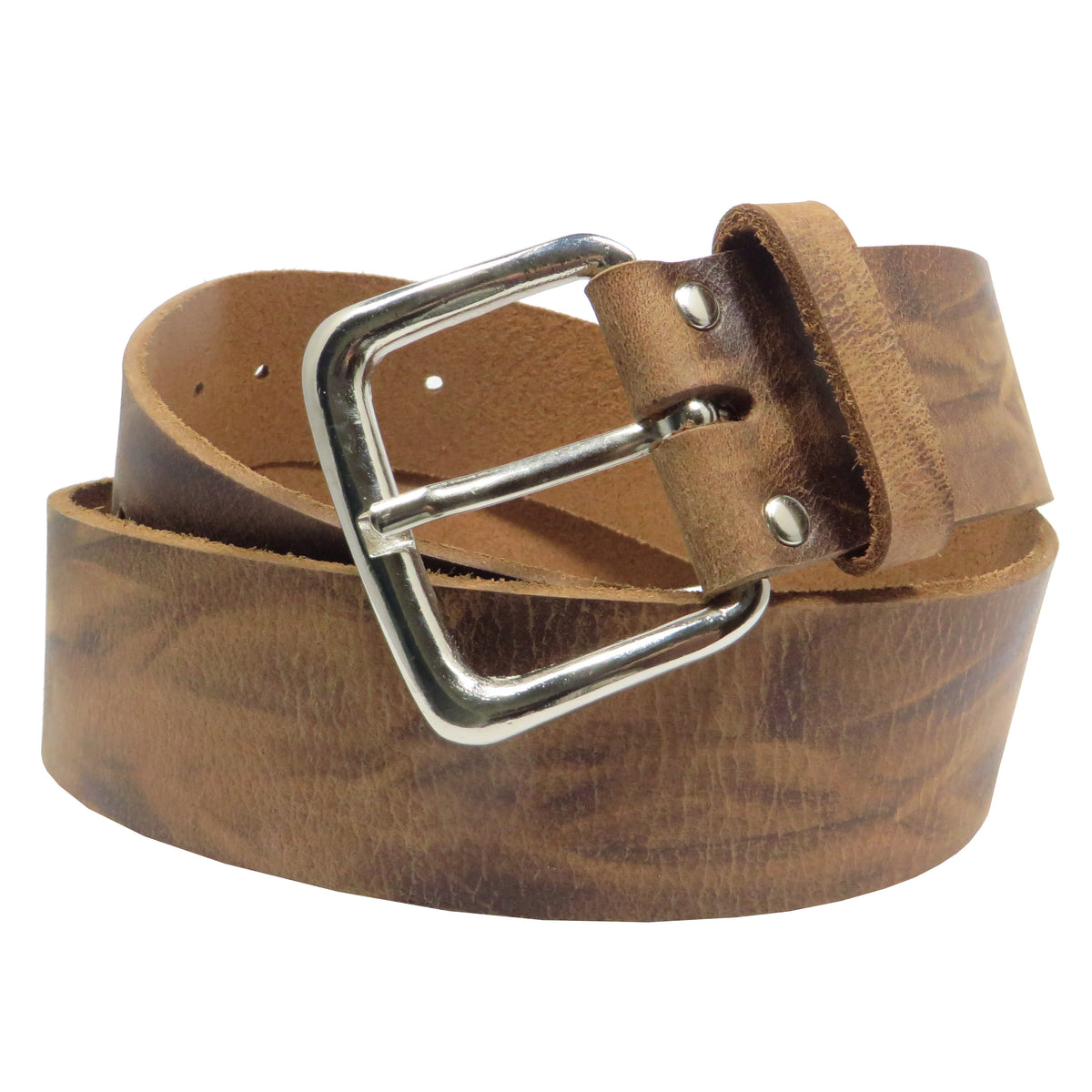 Ledergürtel 5 cm breit braun natur Büffelleder