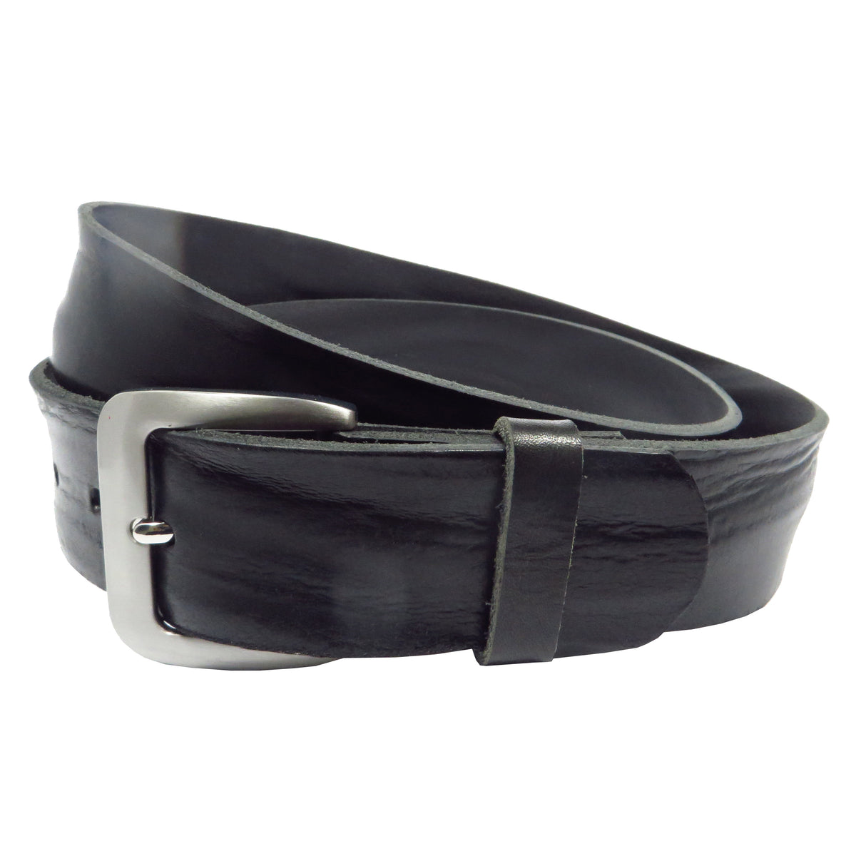 Ledergürtel 4 cm breit schwarz Rindsleder