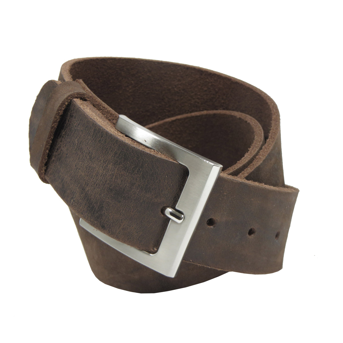 Ledergürtel 4 cm breit dunkelbraun Büffelleder