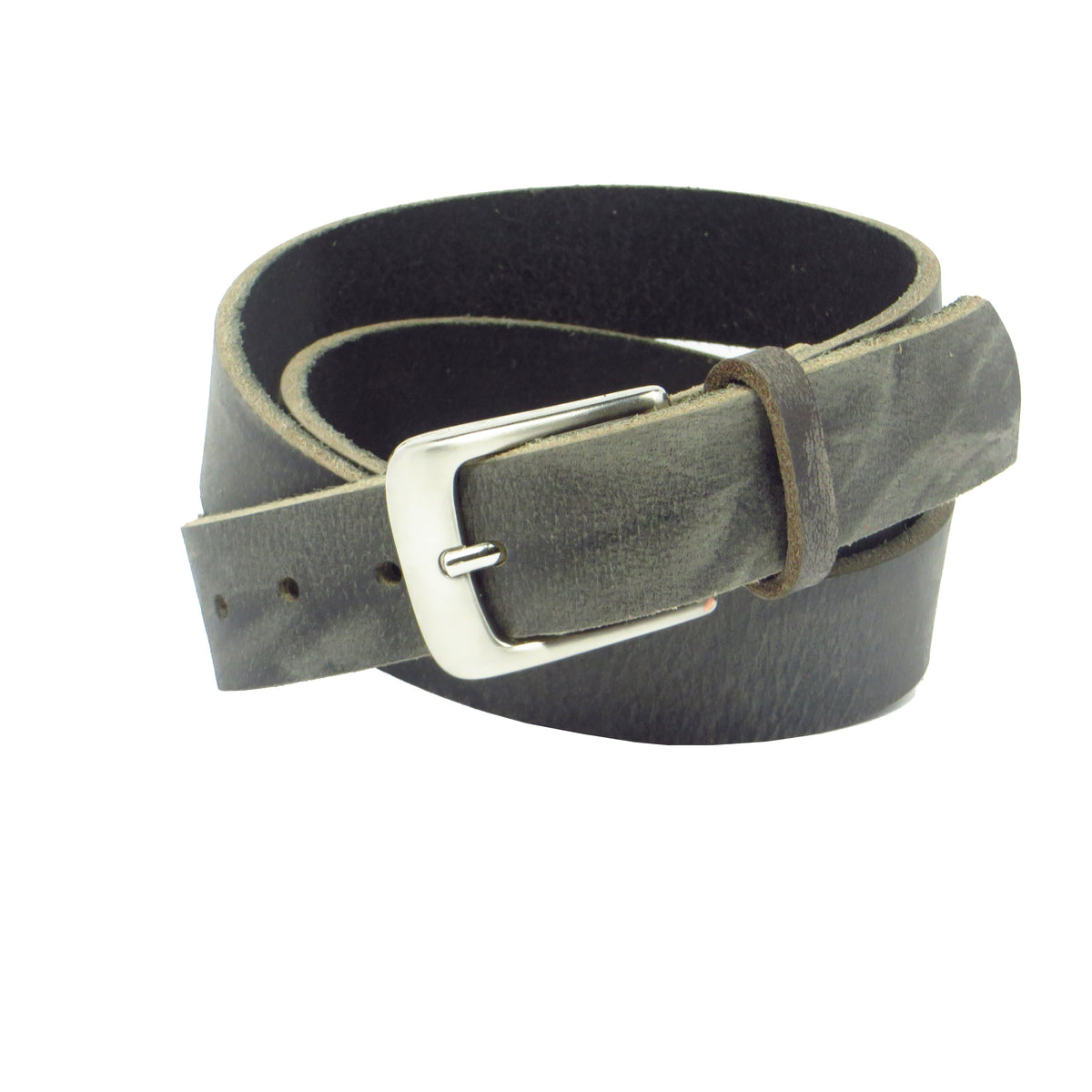 Ledergürtel 3 cm breit grau Büffelleder