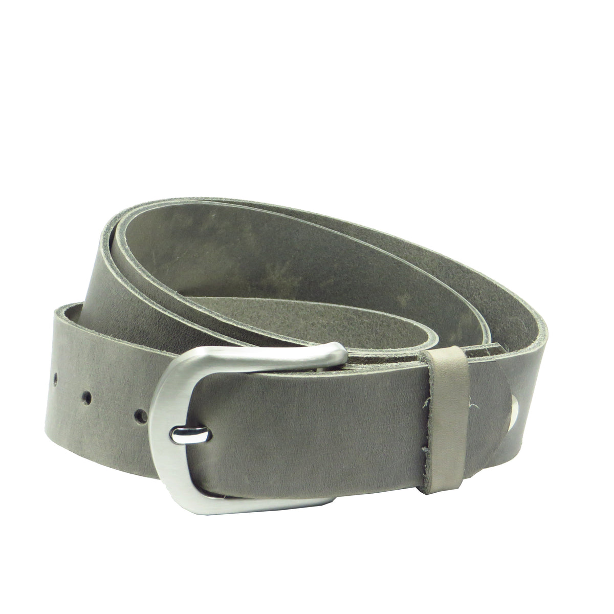 Ledergürtel 4 cm breit hellgrau Rindsleder