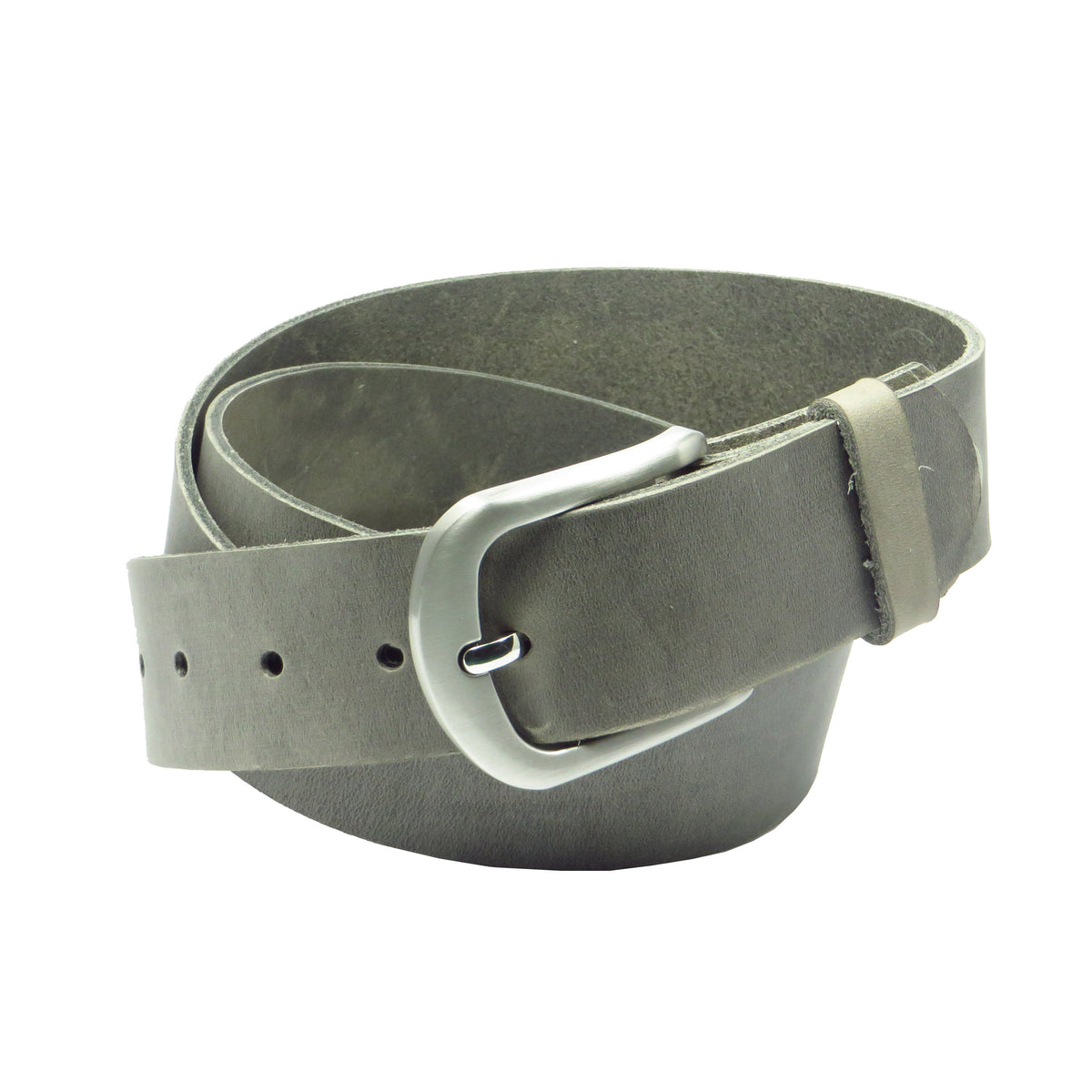 Ledergürtel 4 cm breit hellgrau Rindsleder