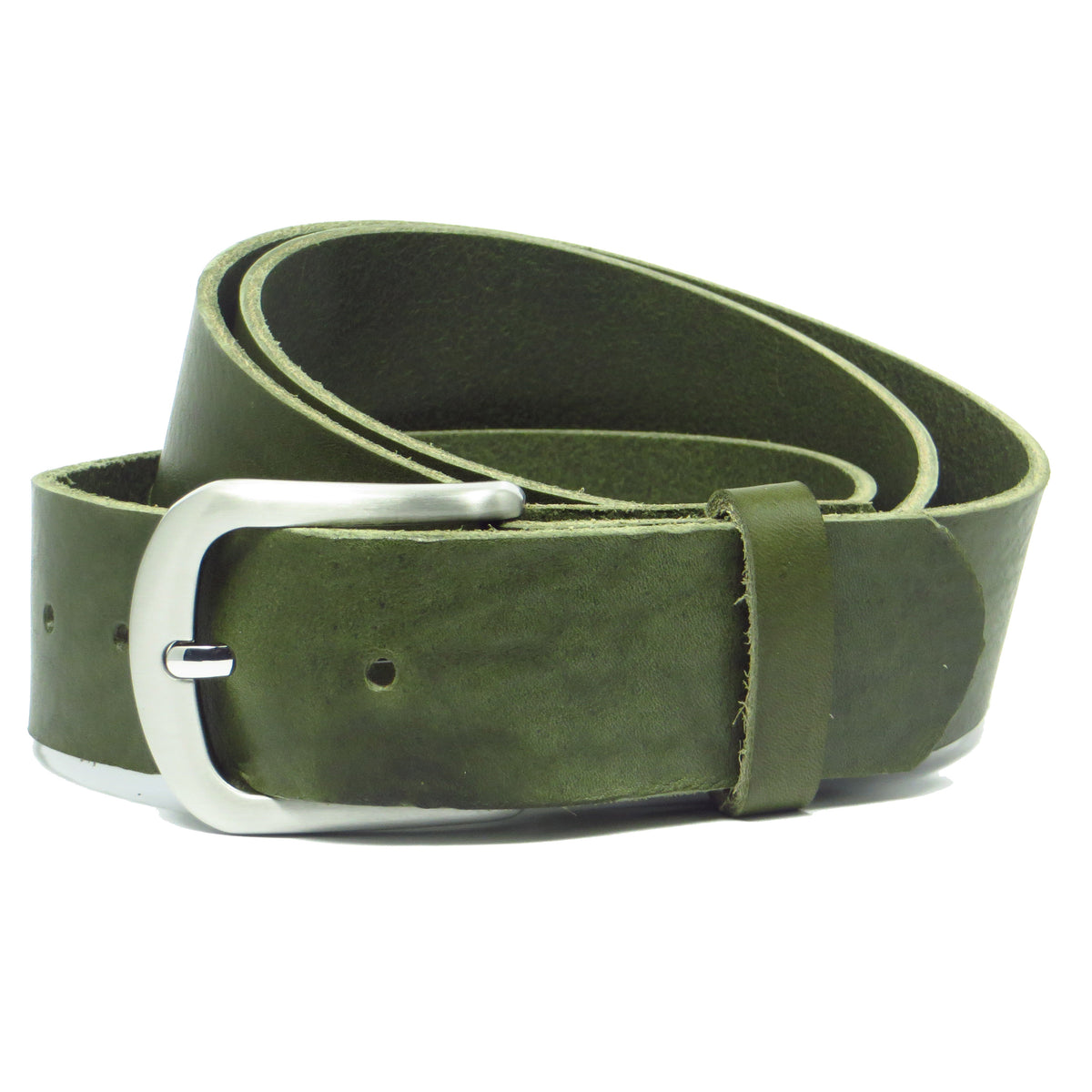 Ledergürtel 4 cm breit grün Rindsleder
