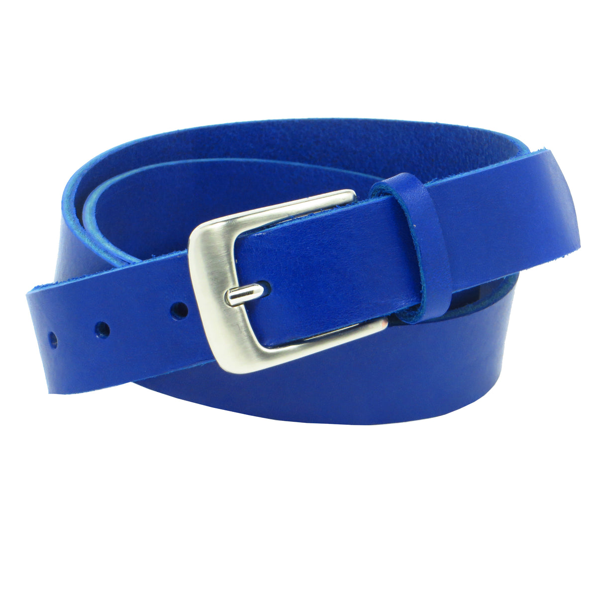 Ledergürtel 3 cm breit blau Rindsleder