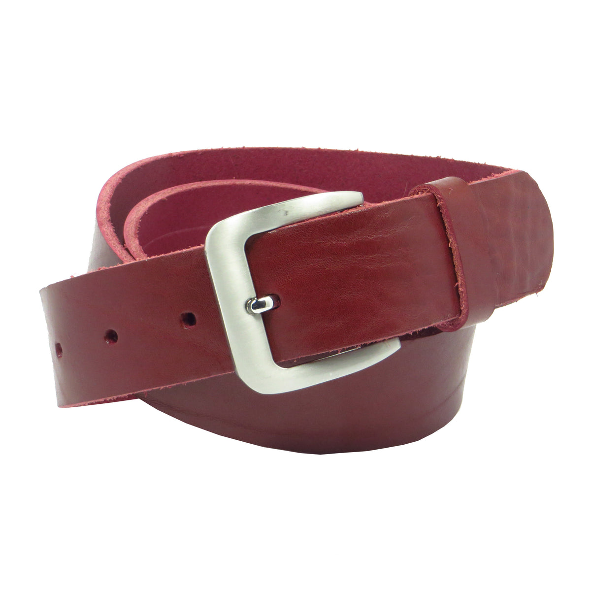 Ledergürtel 4 cm breit bordeaux rot Rindsleder