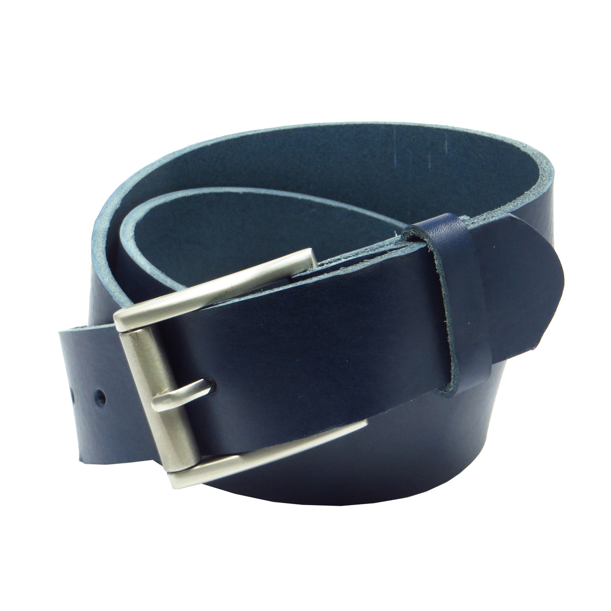 Ledergürtel 4 cm breit dunkelblau Rindsleder