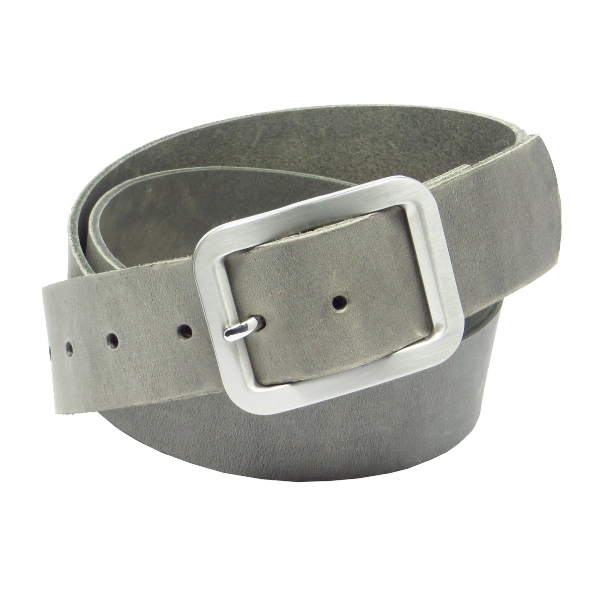 Ledergürtel 4 cm breit hellgrau Rindsleder