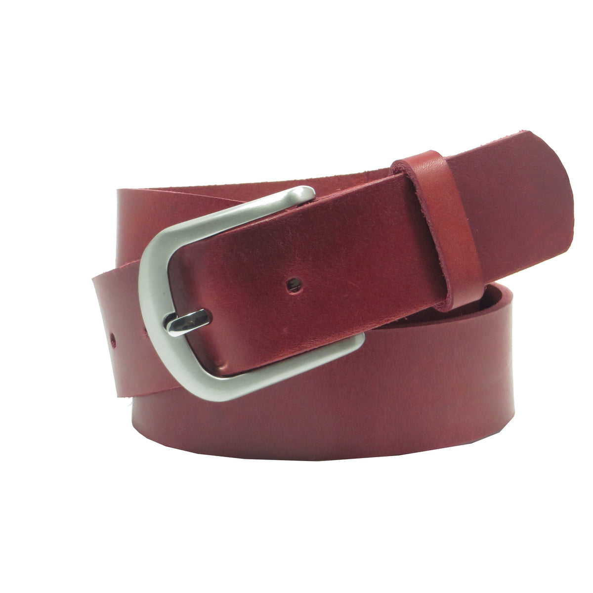 Ledergürtel 4 cm breit rot Rindsleder