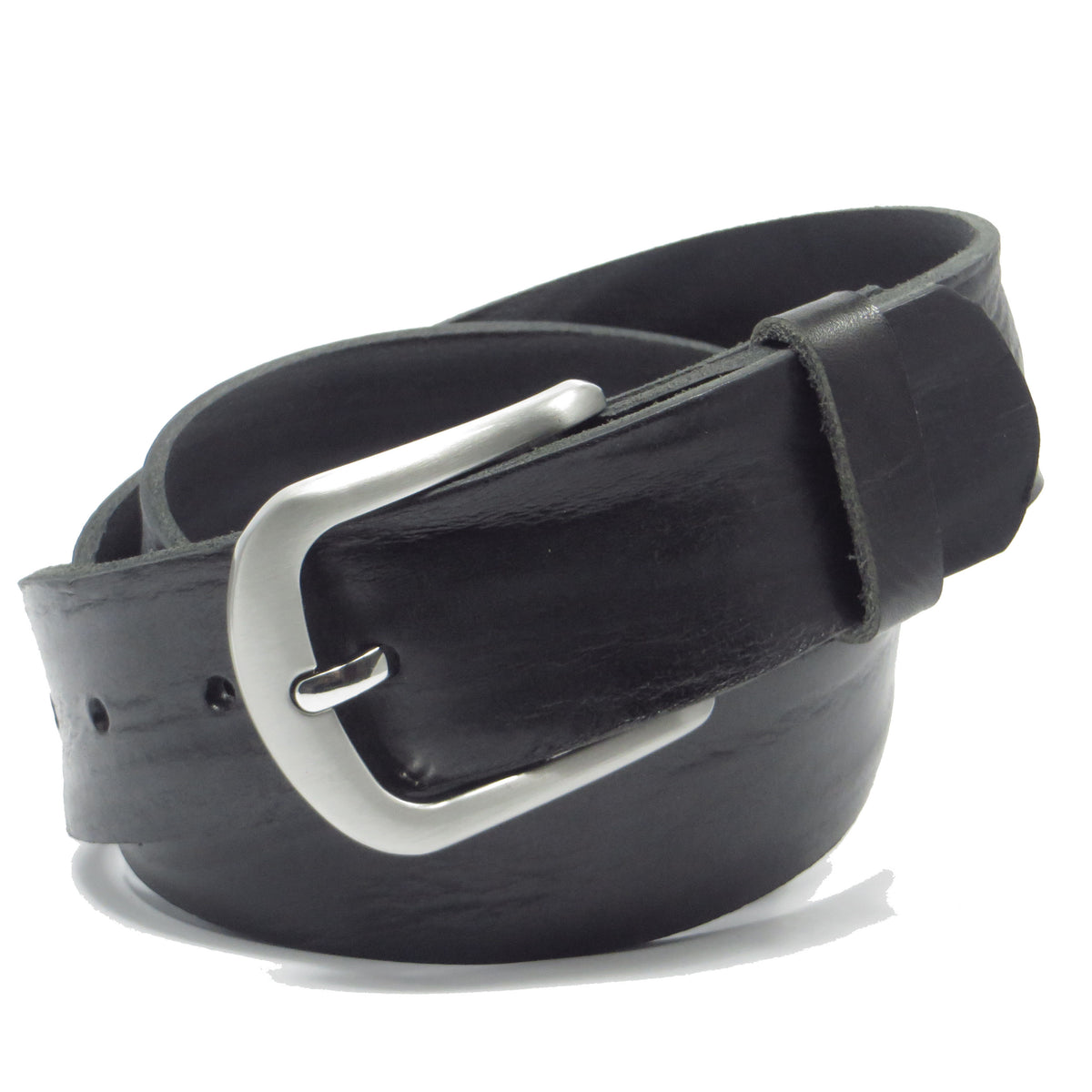 Ledergürtel 4 cm breit schwarz Rindsleder