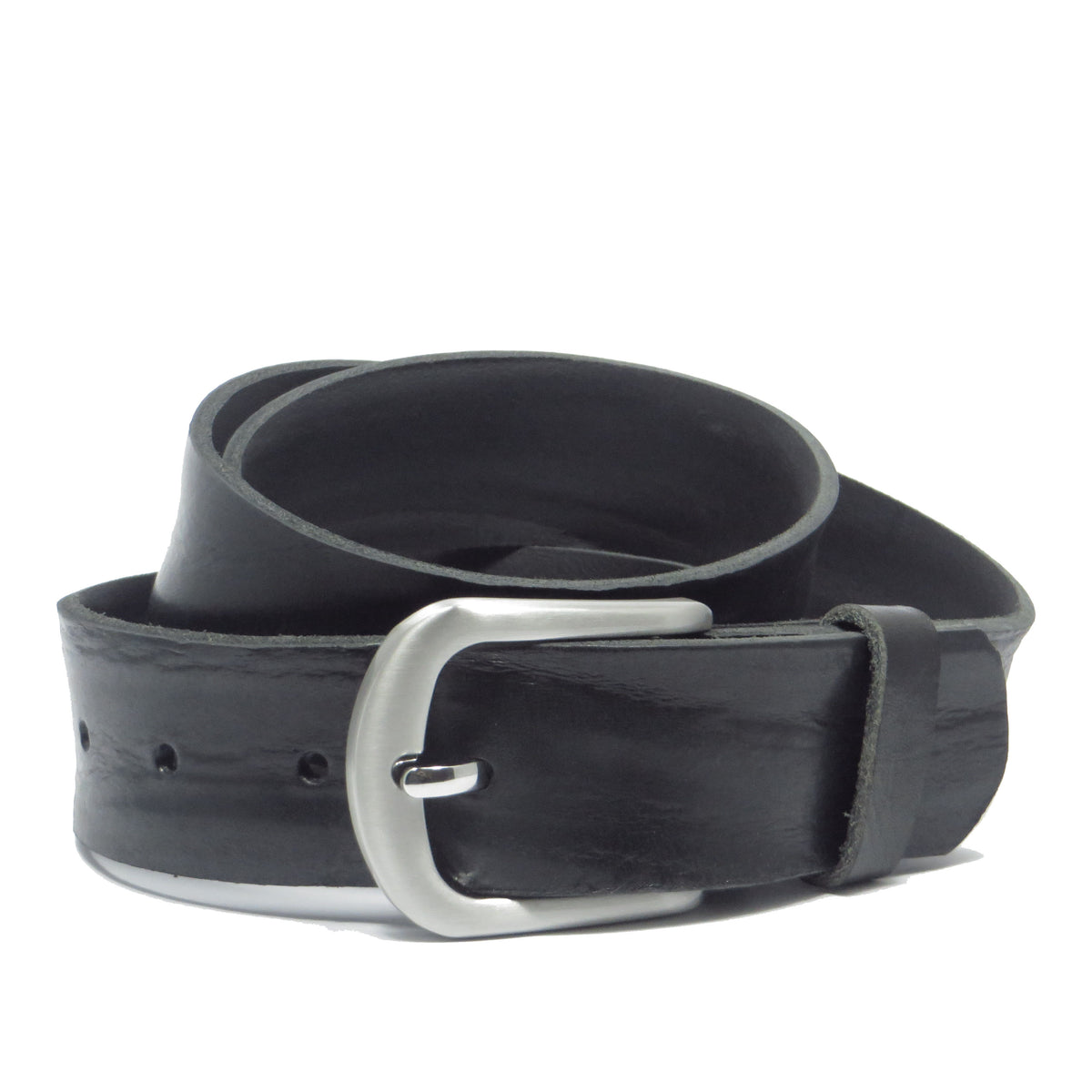 Ledergürtel 4 cm breit schwarz Rindsleder