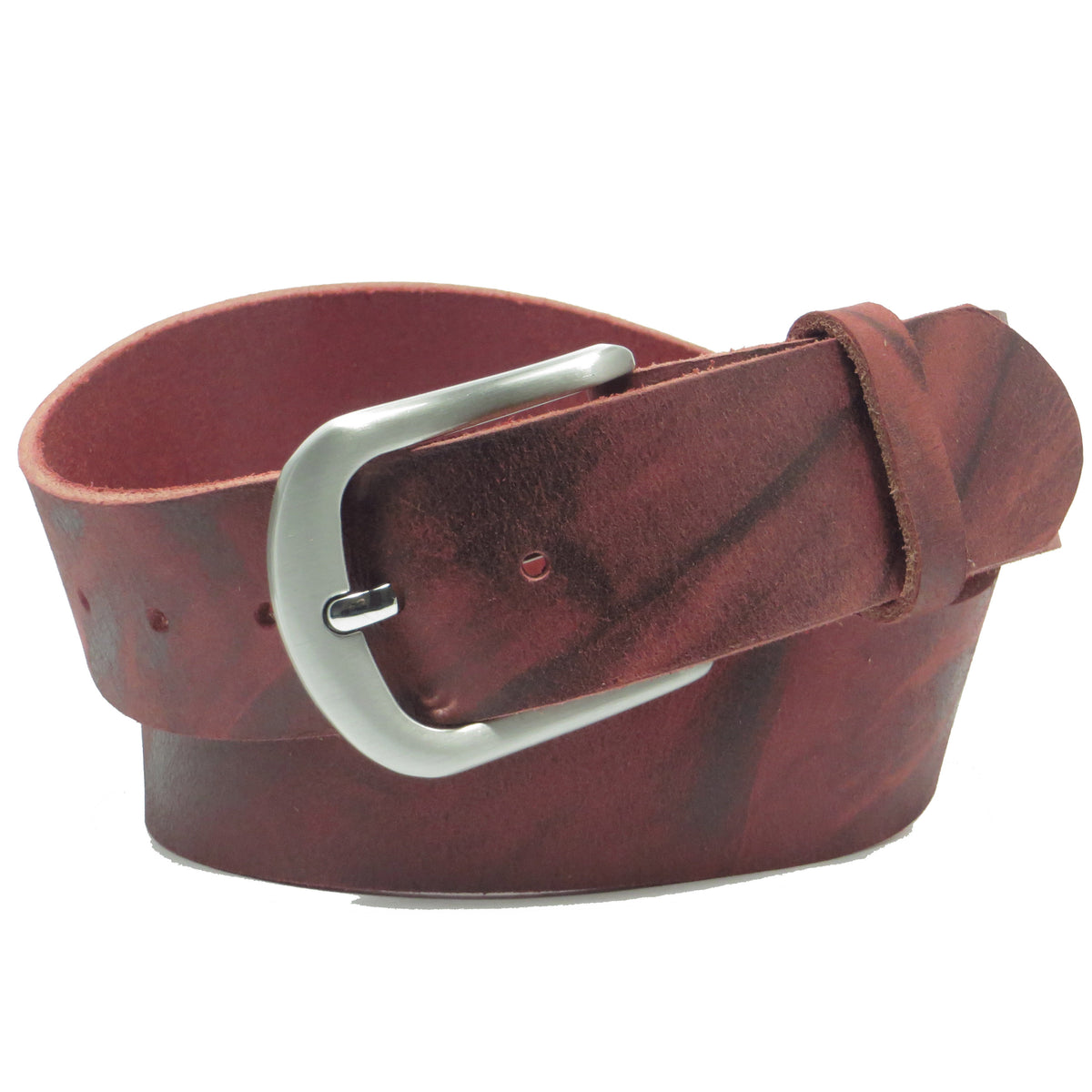 Ledergürtel 4 cm breit rot Büffelleder