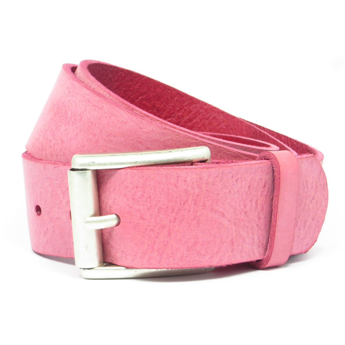 Ledergürtel 4 cm breit pink Rindsleder