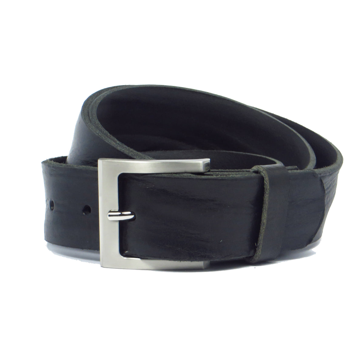 Ledergürtel 4 cm breit schwarz Rindsleder