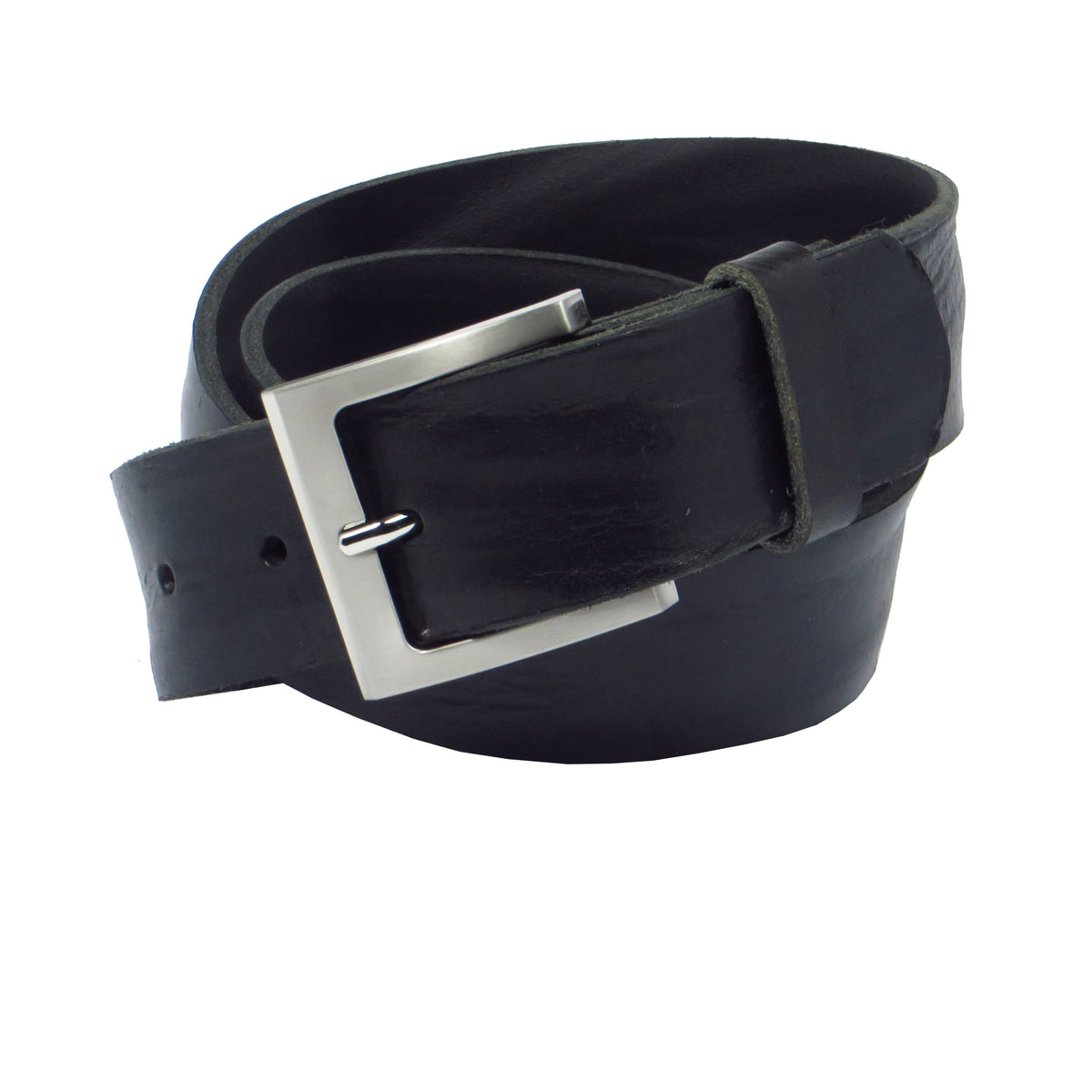 Ledergürtel 4 cm breit schwarz Rindsleder