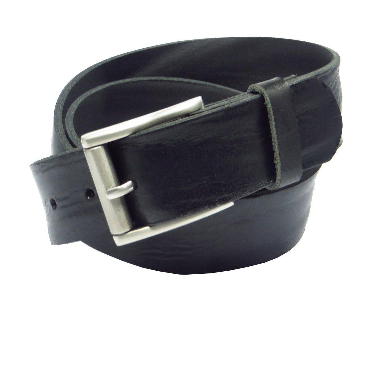 Ledergürtel 4 cm breit schwarz Rindsleder