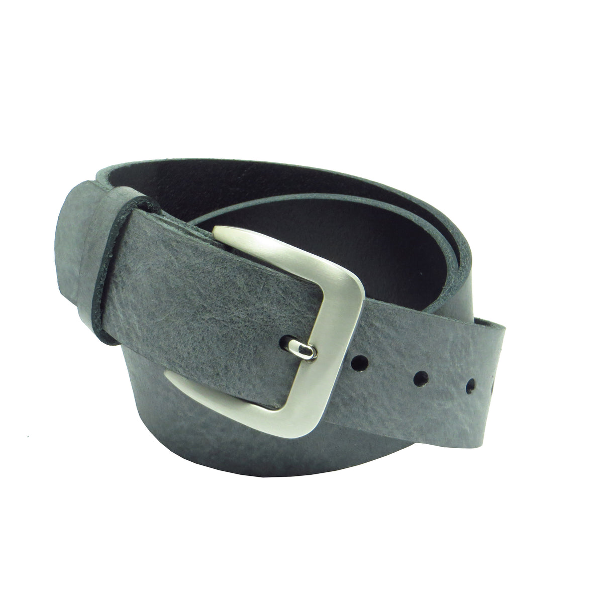 Ledergürtel 4 cm breit dunkelgrau Rindsleder