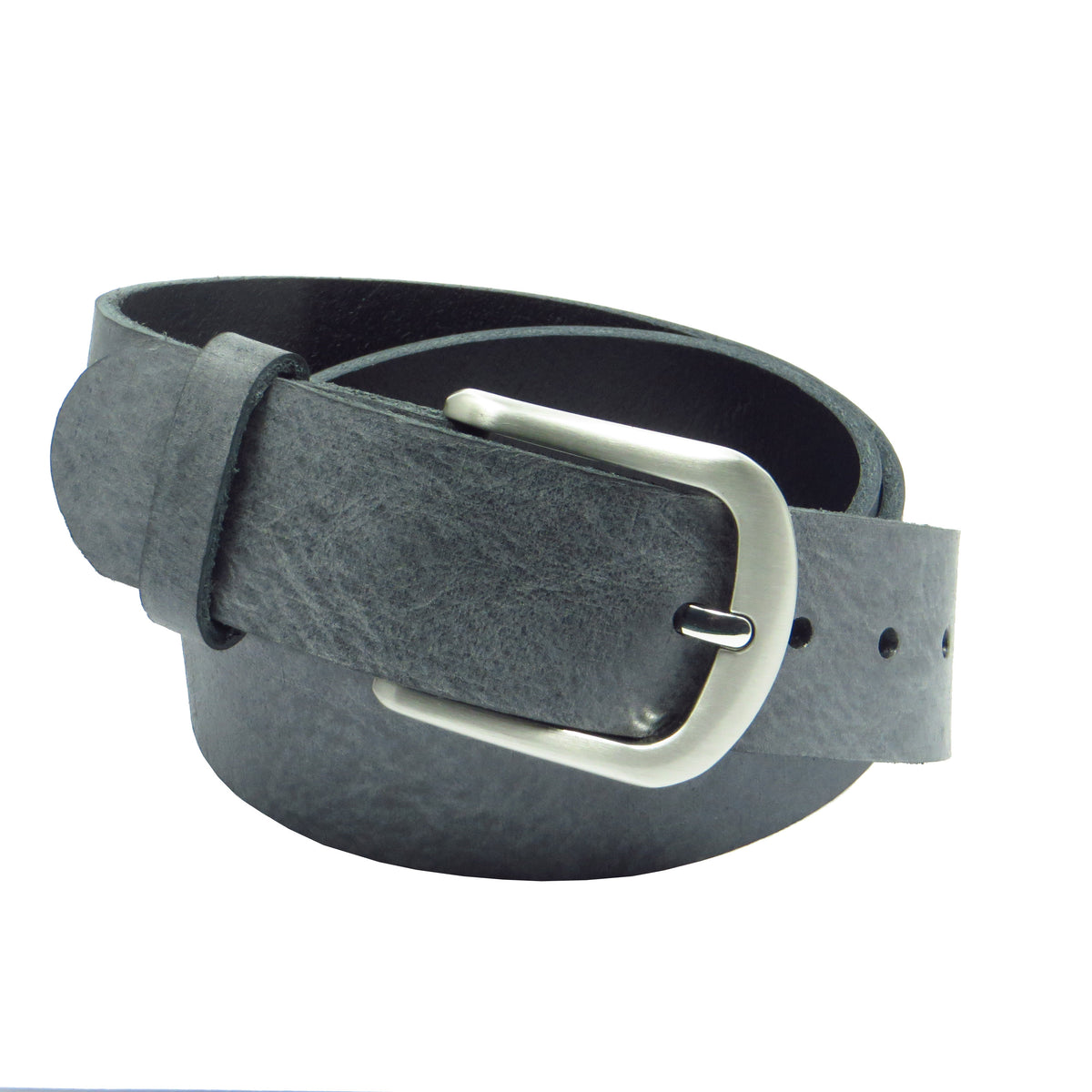 Ledergürtel 4 cm breit dunkelgrau Rindsleder