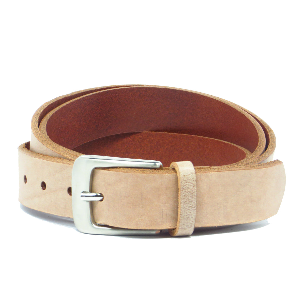 Ledergürtel 3 cm breit rosa/beige Rindsleder