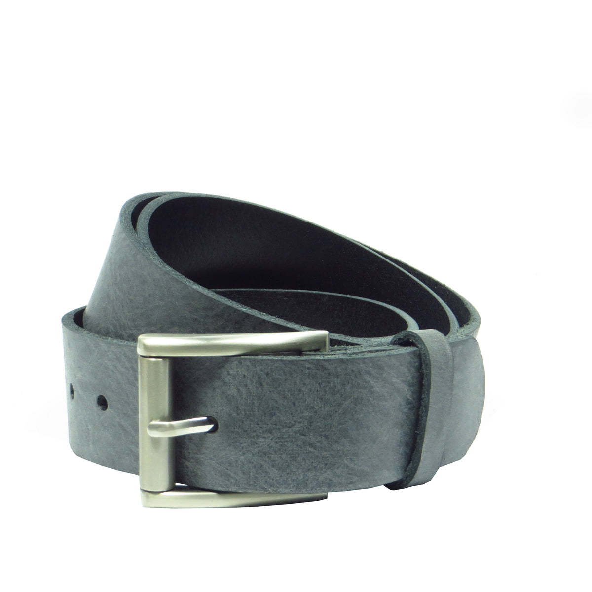 Ledergürtel 4 cm breit dunkelgrau Rindsleder