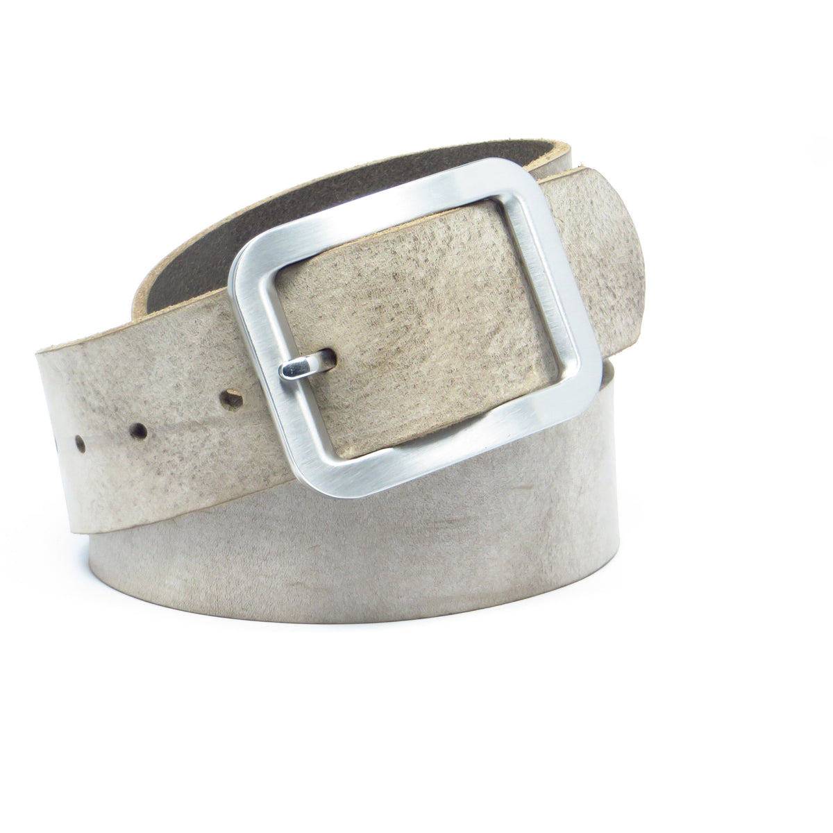 Ledergürtel 4 cm breit schlamm grau braun Rindsleder