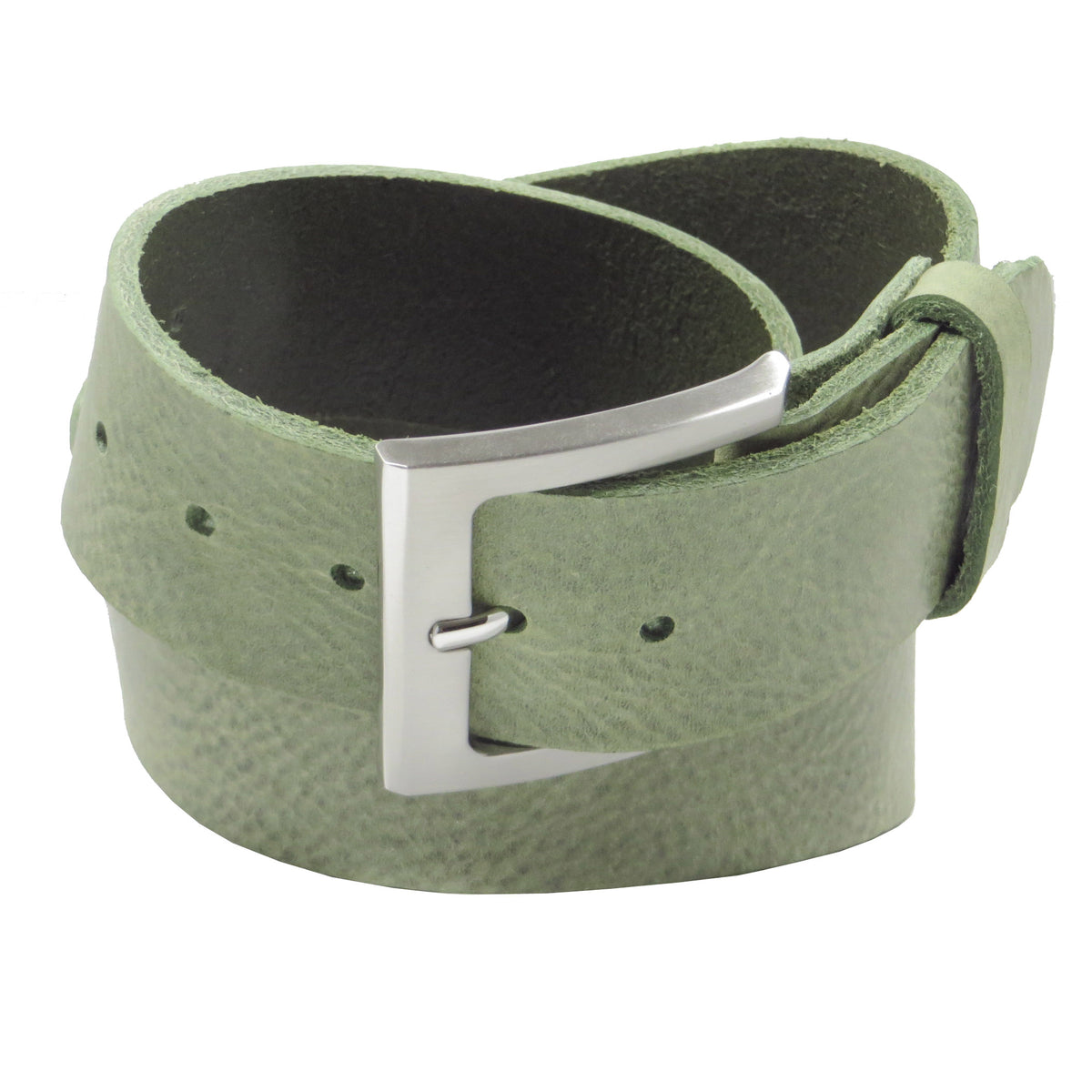 Ledergürtel 4 cm breit mint grün Rindsleder