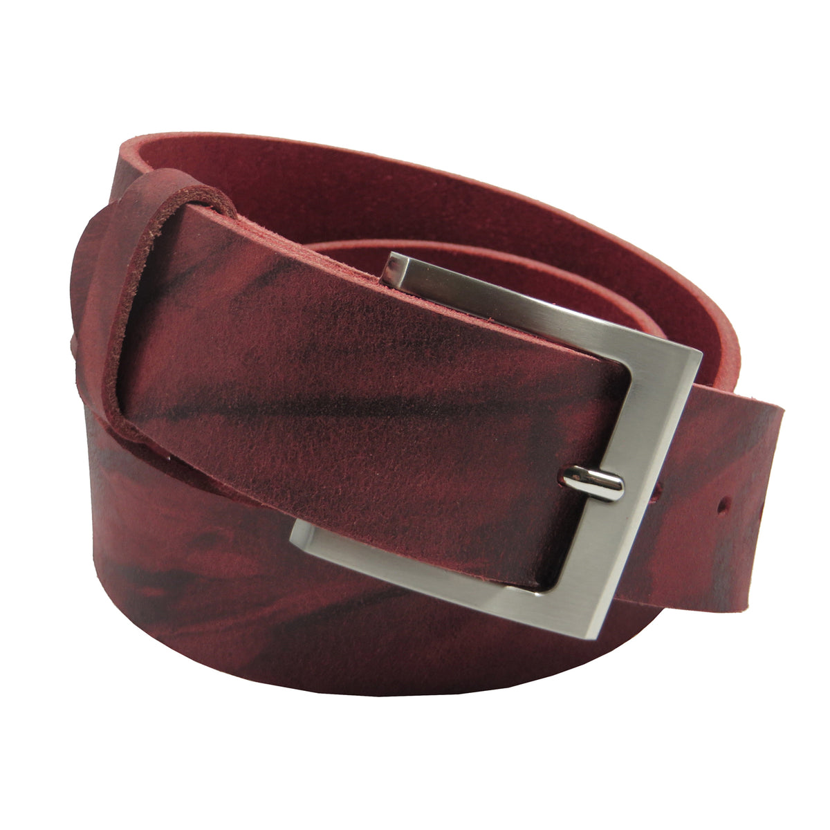 Ledergürtel 4 cm breit rot Büffelleder