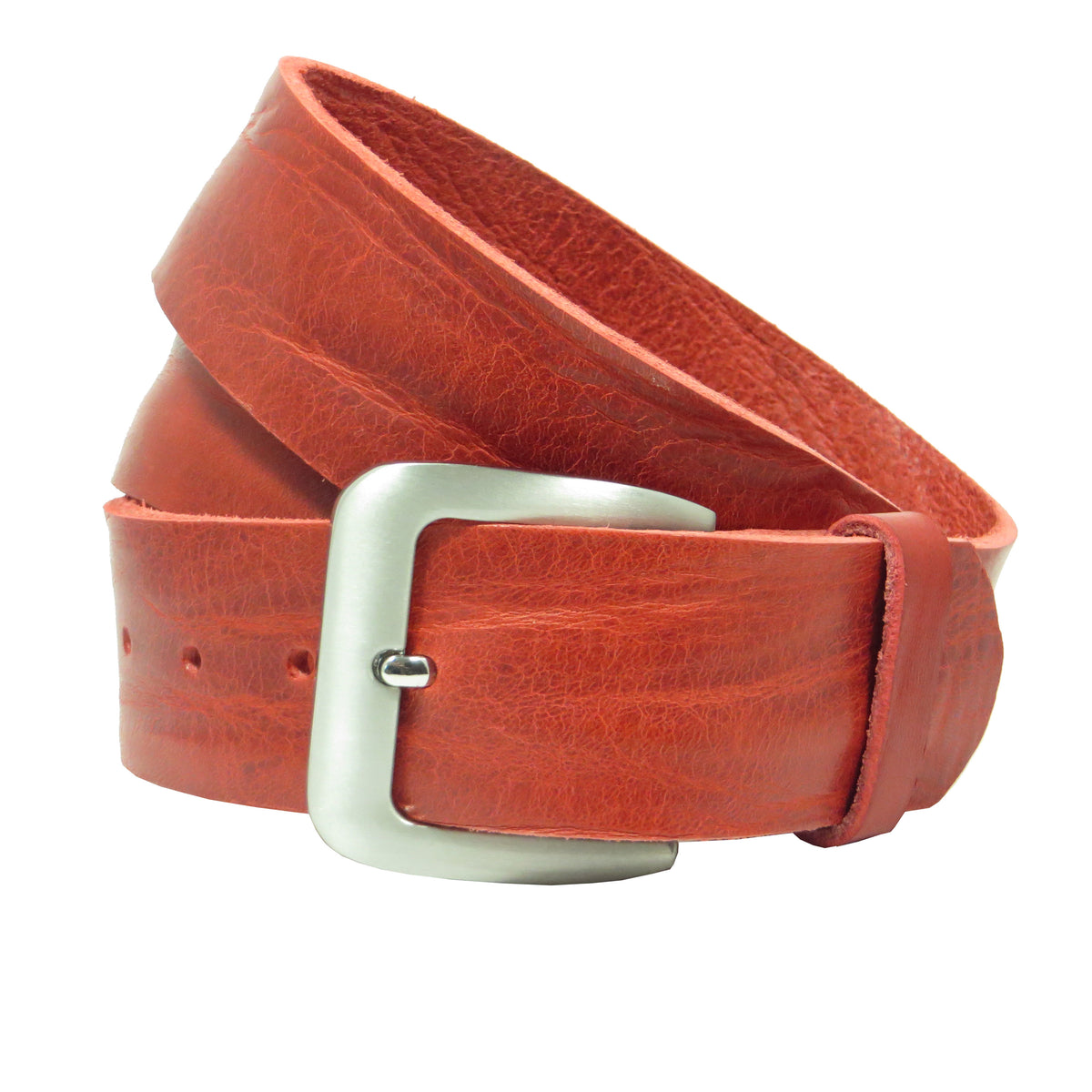Ledergürtel 4 cm breit rot Rindsleder