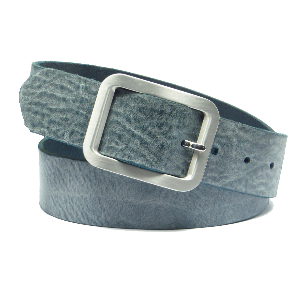 Ledergürtel 4 cm breit Jeans-blau Rindsleder